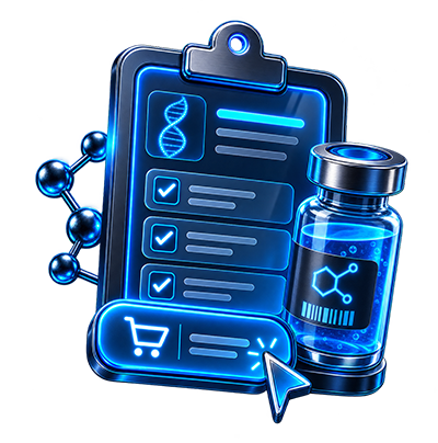 Blue HPLC-UV purity analysis icon for peptide testing
