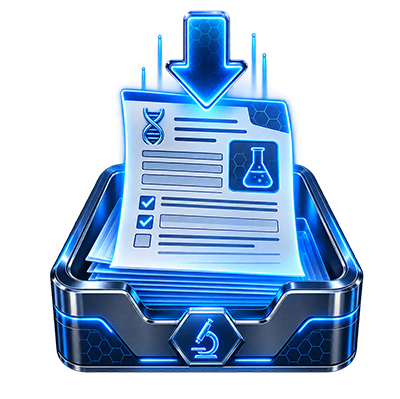 Blue HPLC-UV purity analysis icon for peptide testing
